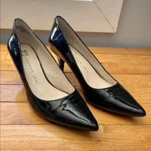 Shiny Black Patent Leather High Heels ANNE KLEIN 2.5” Pumps Size 6.5M